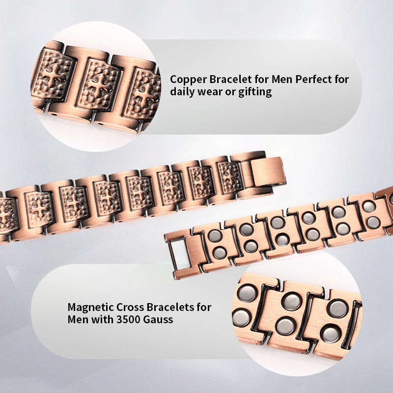 Elegant Rose Gold Clover Magnetic Bracelet - Stylish & Luxurious Copper Chain for Women