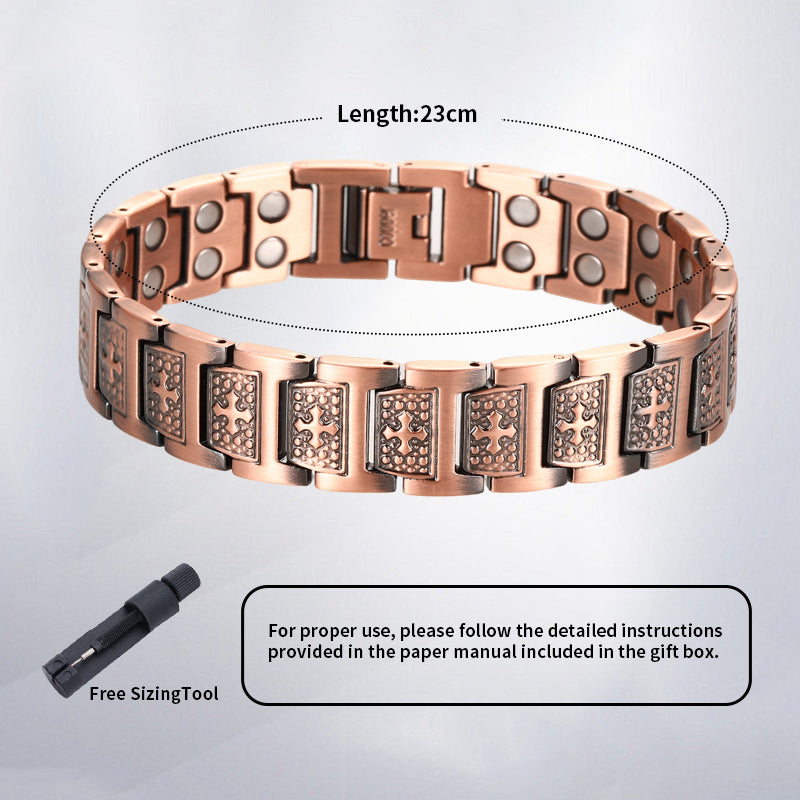 Elegant Rose Gold Clover Magnetic Bracelet - Stylish & Luxurious Copper Chain for Women