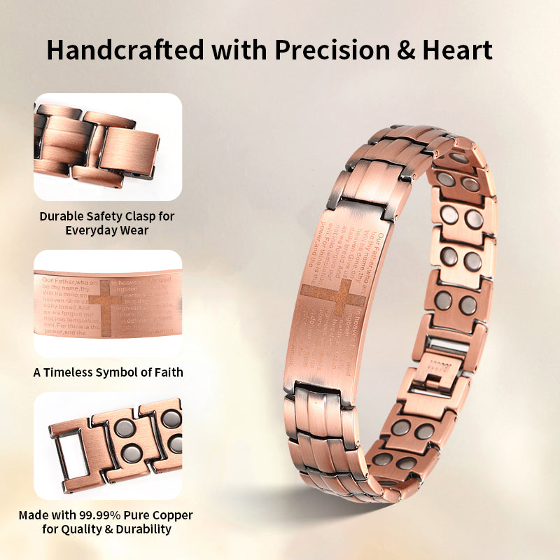 Elegant Rose Gold Clover Magnetic Bracelet - Stylish & Luxurious Copper Chain for Women