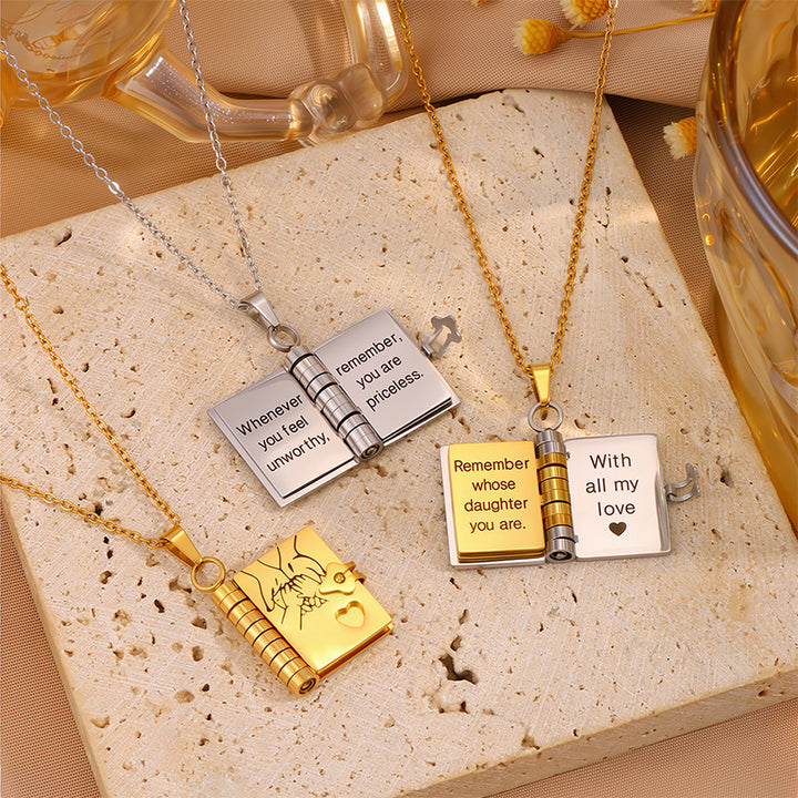Hidden Message Book Necklace - The Perfect Gift for Mom and Grandma!