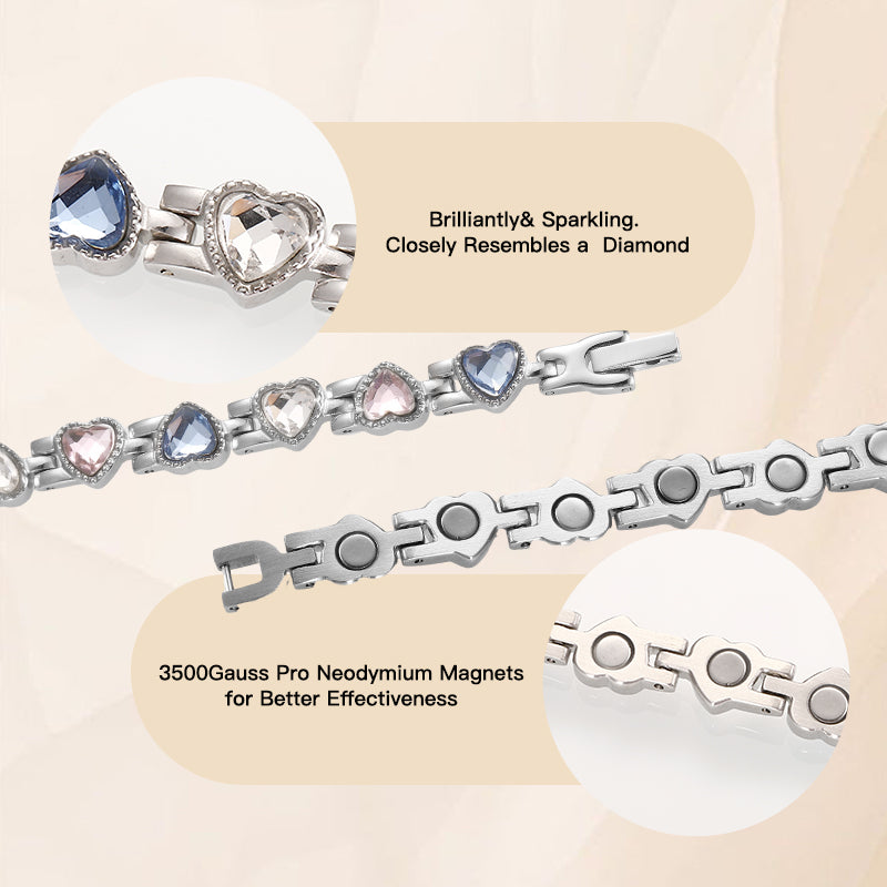 Elegant Rose Gold Clover Magnetic Bracelet - Stylish & Luxurious Copper Chain for Women