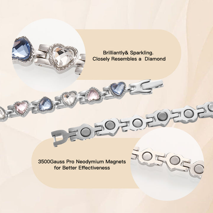 Elegant Rose Gold Clover Magnetic Bracelet - Stylish & Luxurious Copper Chain for Women