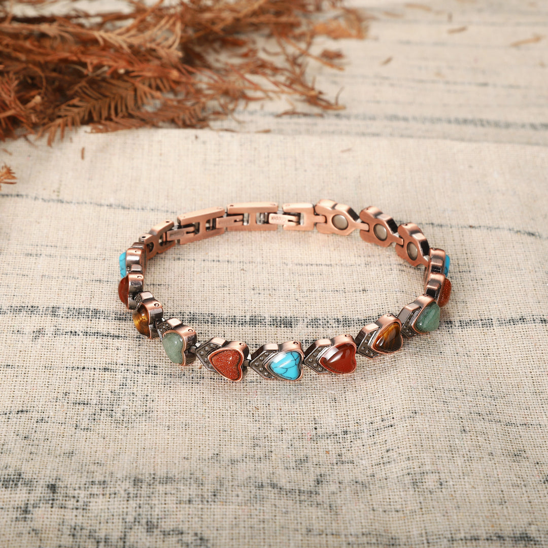 Elegant Rose Gold Clover Magnetic Bracelet - Stylish & Luxurious Copper Chain for Women