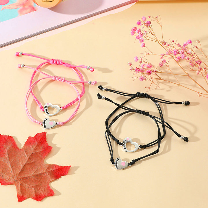 Mother's Day Couple Bracelets - Mother-Daughter Heart Bracelet Set