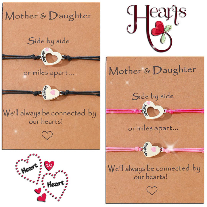 Mother's Day Couple Bracelets - Mother-Daughter Heart Bracelet Set