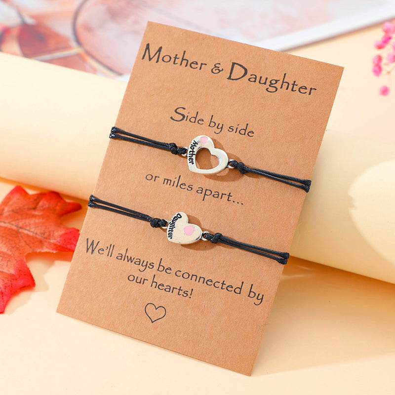 Mother's Day Couple Bracelets - Mother-Daughter Heart Bracelet Set